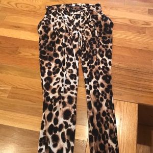Pull on leopard dress pants